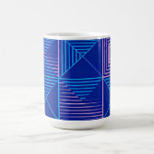 Geometric Abstract Mug Blue Pink Neon Pattern Coff Kaffeetasse (Mittel)
