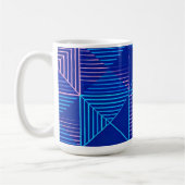 Geometric Abstract Mug Blue Pink Neon Pattern Coff Kaffeetasse (Links)