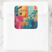Geometric Abstract Music, Quadratischer Aufkleber (Tasche)