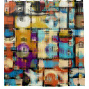 Geometric abstract pattern in low poly pixel art s duschvorhang