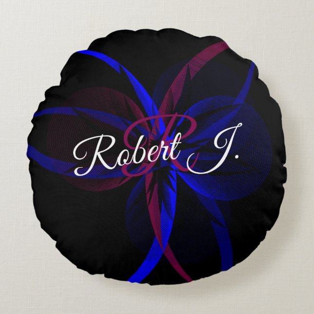 Geometric Abstraction Round Pillow Rundes Kissen (Vorderseite)