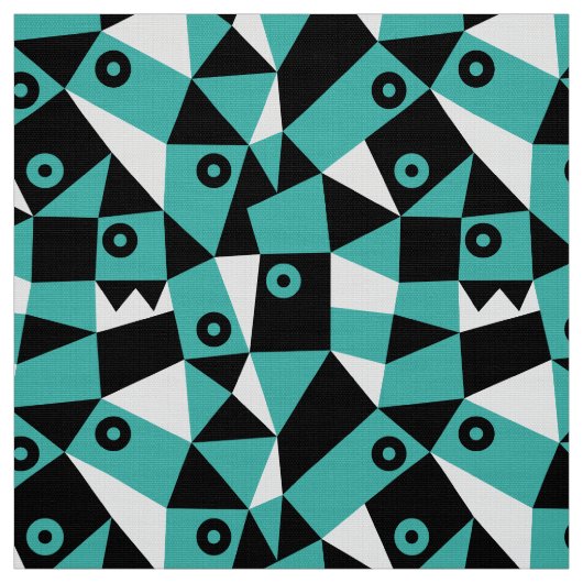 Geometric Abstrakt 030919 - Blue Green Stoff (Muster)
