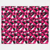Geometric Abstrakt 030919 - Neon Red Fleecedecke (Vorderseite (Horizontal))