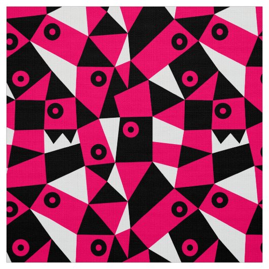 Geometric Abstrakt 030919 - Neon Red Stoff (Muster)