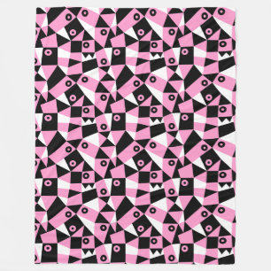 Geometric Abstrakt 030919 - Pink Fleecedecke