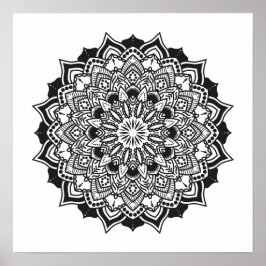 Geometric Adult Coloring Mandala Poster