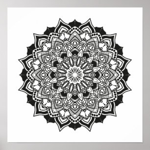 Geometric Adult Coloring Mandala Poster