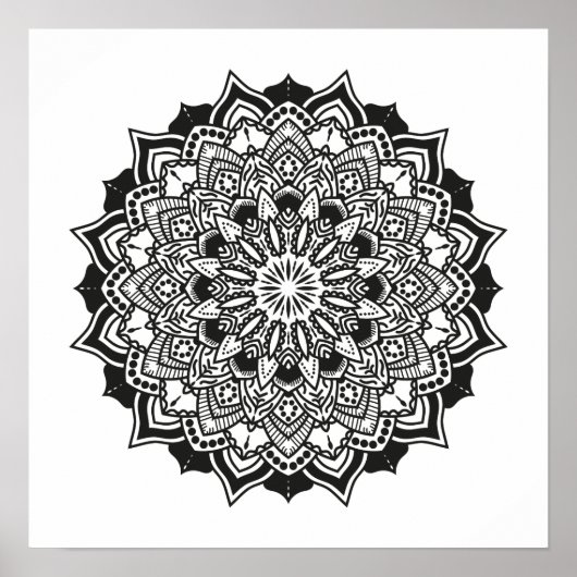 Geometric Adult Coloring Mandala Poster (Vorne)
