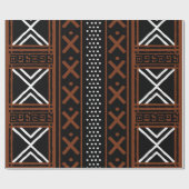 Geometric African Mud Cloth Tribal Giftwrap Wrappi Geschenkpapier (Flach)