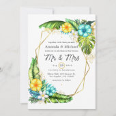Geometric Aloha Tropical Summer Beach Hochzeit Einladung (Vorderseite)