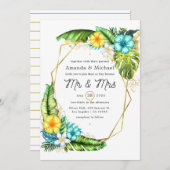 Geometric Aloha Tropical Summer Beach Hochzeit Einladung (Vorne/Hinten)