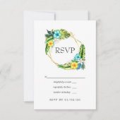 Geometric Aloha Tropical Summer Beach Hochzeit RSVP Karte (Vorderseite)