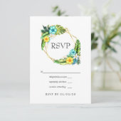 Geometric Aloha Tropical Summer Beach Hochzeit RSVP Karte (Stehend Vorderseite)