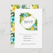 Geometric Aloha Tropical Summer Beach Hochzeit RSVP Karte (Vorne/Hinten)