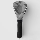 Geometric Angles Monogram INITIAL Gray Him Golf Headcover (Vorderseite)