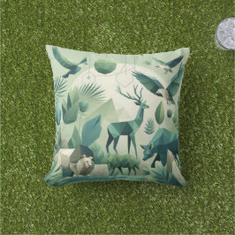 Geometric Animal Print Pillow - Stylish & Serene Kissen