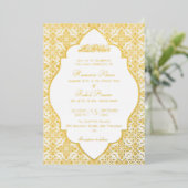 Geometric Arabesques Ornament Islamic Weddings Folieneinladung (Stehend vorne)