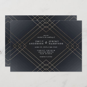 Geometric Art Deco Great Gatsby Wedding Einladung