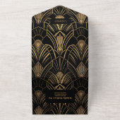 Geometric Art Deco Wedding All In One Einladung (Außenbereich)