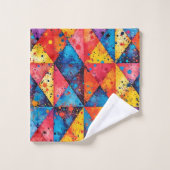 Geometric Art: Vibrant Chaos Badhandtuch Set (Waschlappen)