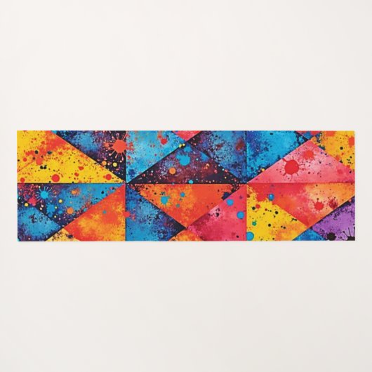 Geometric Art: Vibrant Chaos Yogamatte (Rückseite (Horizontal))