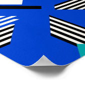 Geometric Art with Diamonds and Striped Lines Poster (Ecke)