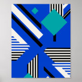Geometric Art with Diamonds and Striped Lines Poster (Vorne)