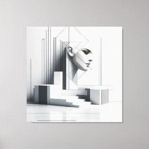 Geometric Ascending Profil Leinwanddruck