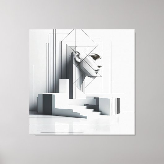 Geometric Ascending Profil Leinwanddruck (Vorderseite)
