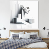 Geometric Ascending Profil Leinwanddruck (Insitu (Schlafzimmer))