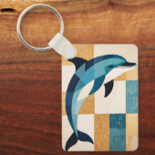 Geometric Azure Leap Schlüsselanhänger (Vorderseite)