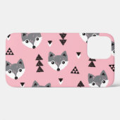 Geometric Baby Fox Woodland Pattern Case-Mate iPhone Hülle (Rückseite (Horizontal))