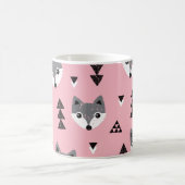 Geometric Baby Fox Woodland Pattern Kaffeetasse (Mittel)