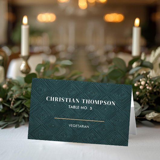 Geometric Background Modern Wedding Place Card Tischnummer