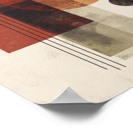 Geometric Balance – Abstract Circles and Rectangle Poster (Ecke)