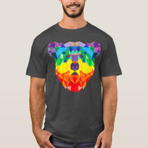 Geometric Bear LGBT Rainbow Flag Gay PRIDE  T-Shirt