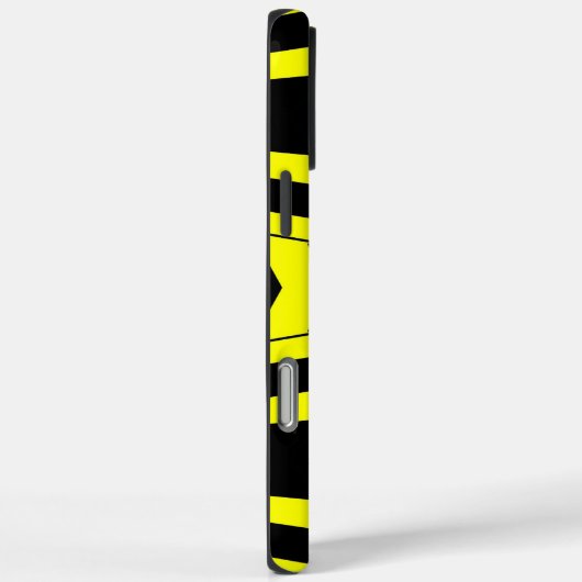 Geometric Bee Pattern iPhone Case (Rückseite / Rechts)