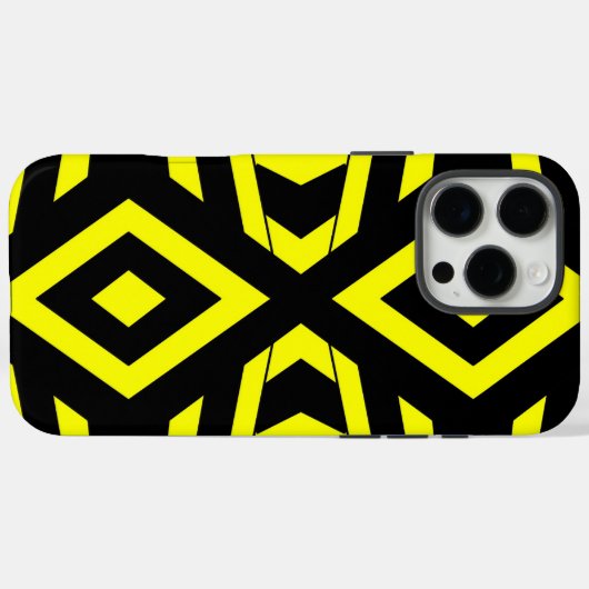 Geometric Bee Pattern iPhone Case (Rückseite (Horizontal))