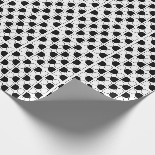 Geometric Black and White Half Circle Geschenkpapier (Ecke)