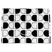 Geometric Black and White Half Circle Große Geschenktüte (Vorderseite)