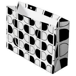 Geometric Black and White Half Circle Große Geschenktüte