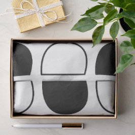 Geometric Black and White Half Circle Seidenpapier