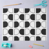 Geometric Black and White Half Circle Seidenpapier (Basteln)
