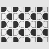 Geometric Black and White Half Circle Seidenpapier (Vorderseite)