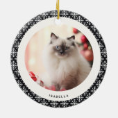 Geometric Black and White Scandinavian 2 Photos Keramik Ornament (Hinten)