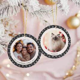 Geometric Black and White Scandinavian 2 Photos Keramik Ornament