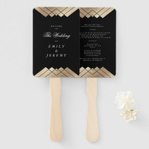 Geometric Black Gatsby Wedding Fächer