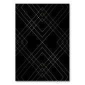 Geometric Black Gatsby Wedding Tischnummern (Rückseite)