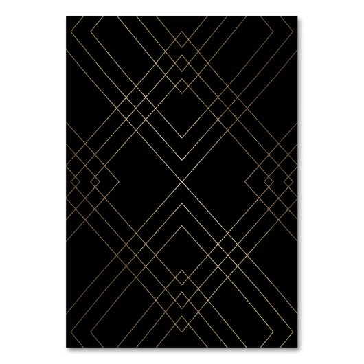 Geometric Black Gatsby Wedding Tischnummern (Rückseite)