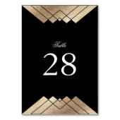 Geometric Black Gatsby Wedding Tischnummern (Vorderseite)